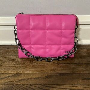 House Of Want Pink Vegan Leather Shoulder Bag with Removable Chain Strap